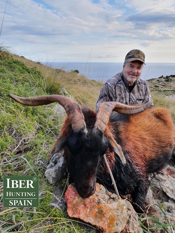 Roger McCosker (NV) with his Mallorcan wild goat.