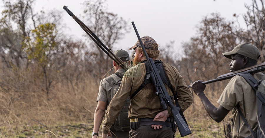 Hunters stalking animals to hunt in Cameroon