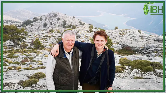 Father and son hunting together Southeastern ibex in Spain
