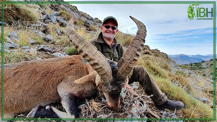 Picture of a hunter after hunting Ronda ibex