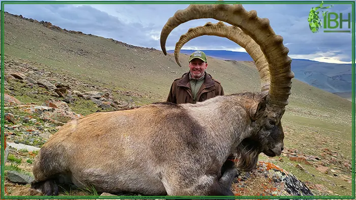 Jorg with his ibex in Mongolia