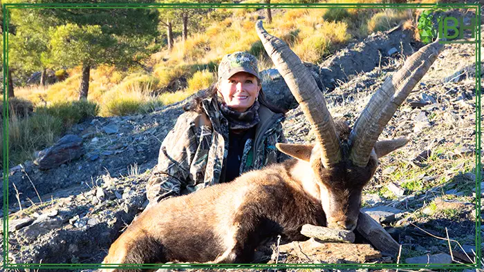 Huntress with his precious Southeastern ibex trophy