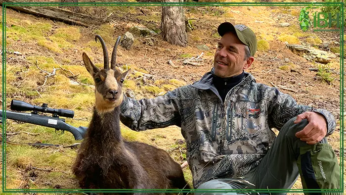 Daniel with Pyrenean chamois hunting trophy 