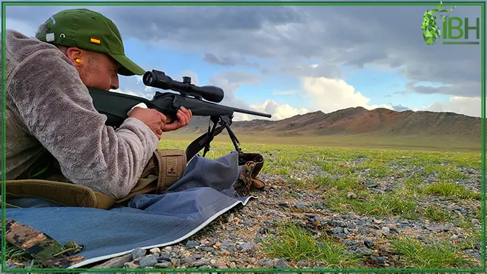 Jorg testing the shoot for his hunt in Mongolia