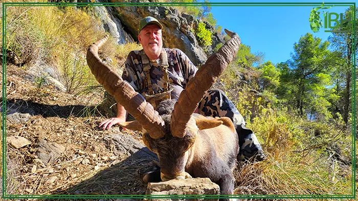 Jimmy with hunting trophy Ronda ibex in Spain 
