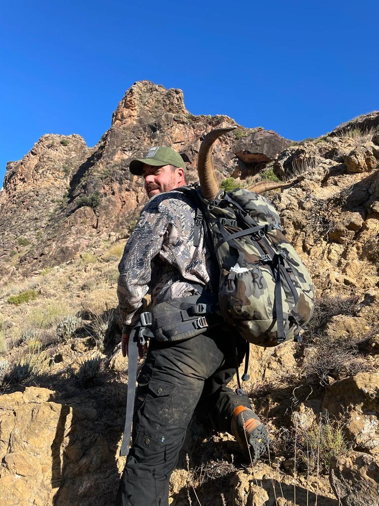 Greg and Sierra Nevada ibex skull 