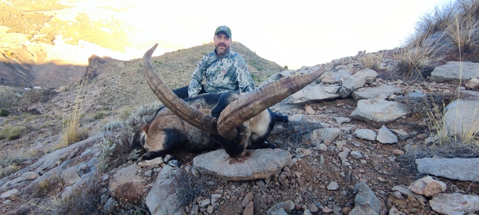 Greg and his Sierra Nevada ibex hunting trophy