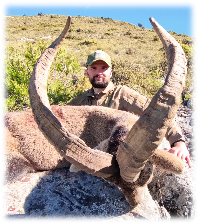 Happy hunter with his Ronda ibex hunting trophy