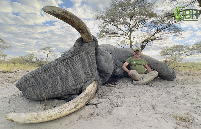 Jorg with his elephant completing his Big five in Africa