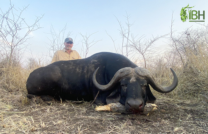 Jorg with his Buffalo after completing his Big Five in Africa