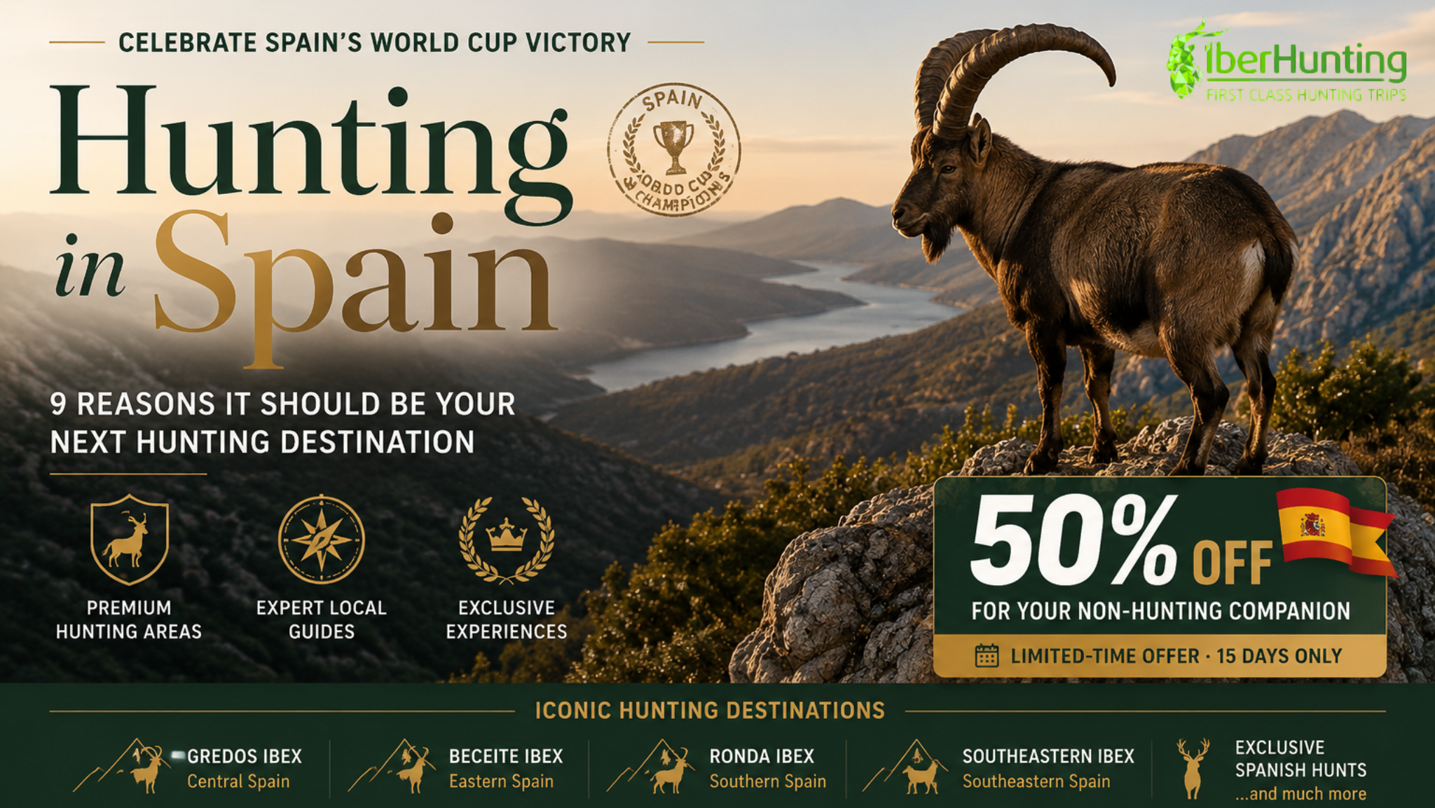 Celebrate Spain's World Cup victory with a hunting offer in Spain by IberHunting