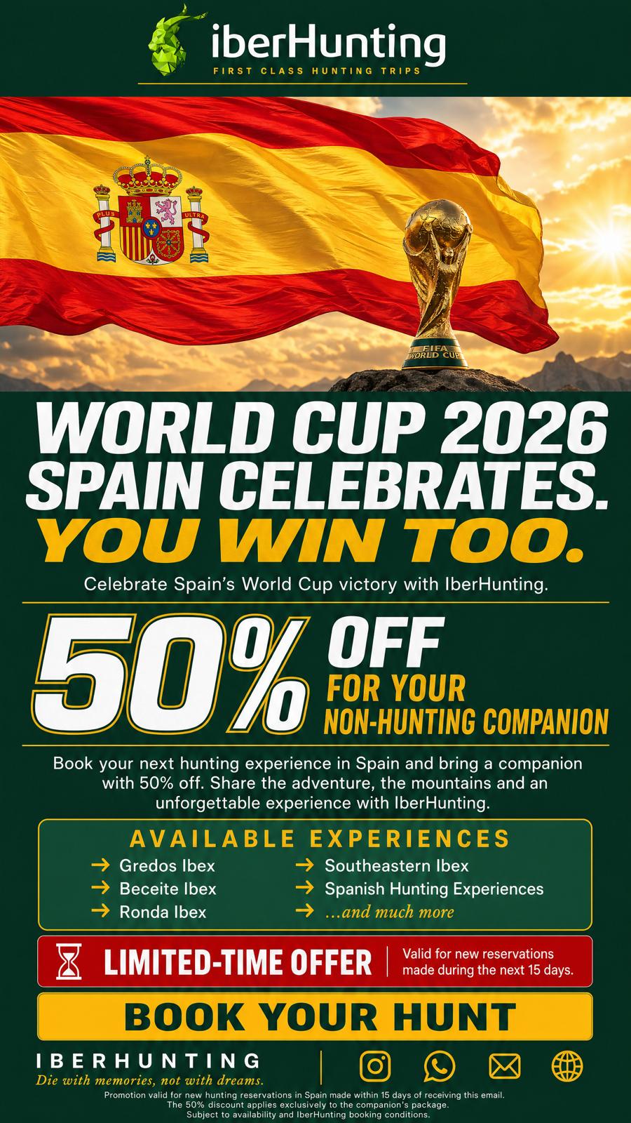 Celebrate Spain's World Cup victory with a hunting offer in Spain by IberHunting